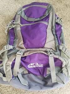 AMERICAN OUTBACK™ Hiking Backpack purple grey BRAND NEW! - Picture 1 of 7