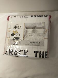Nwt.Disney Minnie Mouse 3 Piece Twin Sheet Set Pillowcase Microfiber Bedding 3+