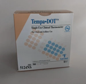 500 Menge 3M Tempa Dot 5124NS Fahrenheit klinische Einwegthermometer - Bild 1 von 5