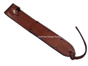 Trench Knife Sheath Scabbard Ontario Knife Co OKC Leather Military Army Made USA - Picture 1 of 4