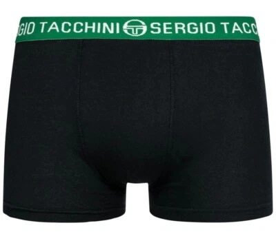 Sergio Tacchini Herren Boxershorts 2er-Pack blck/green Größe M schwarz/grün OVP!