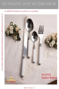SET POSATE BAVARIA OTTINGHER 24 PEZZI ACCIAIO INOX CON MANICO BIANCO - Imagen 1 de 1