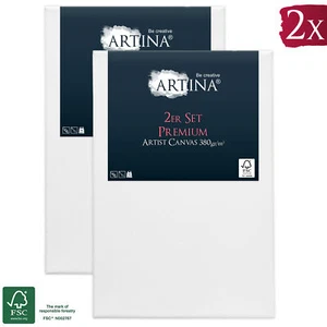 Zestaw 2 klinowych ram Płótno Bawełna Płótno Malowanie Artykuły artystyczne XXL Premium - Zdjęcie 1 z 18