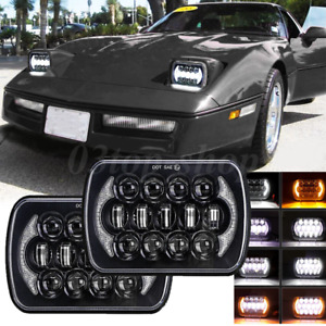 120W Pair 5X7" 7x6 LED Headlight Hi/Lo Beam DRL For Chevrolet Corvette 1984-1996