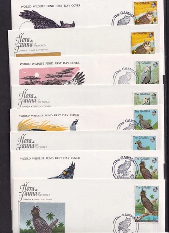 Gambia 1978 Birds choice FDC Harrier Hawk Eagle Owl Lizard Buzzard Cover