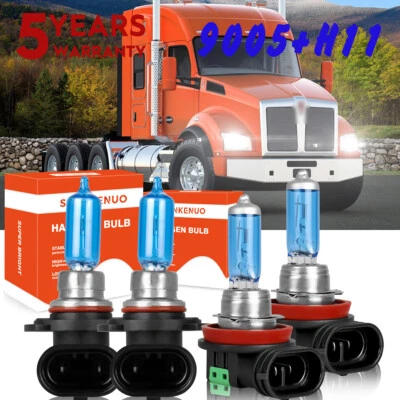 For Kenworth T370 T680 T880 Truck 2013-2022 Halogen LED Headlight  4200K Bulbs - Image 1 of 4