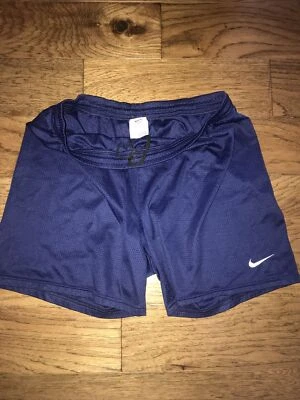 Nike Vintage White Tag Embroidered Swoosh Mesh Drawstring Shorts Navy XL Blue - Image 1 of 4