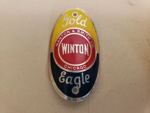 Vintage Winton Gold Eagle Head Badge..Balloon Tire...Cruiser..Bike....Bicycle - Picture 1 of 3