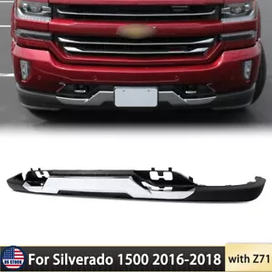For Silverado 1500 2016-2019 With Z71 Front Bumper Valance & Chrome Skid Plate - Picture 1 of 9