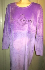Juicy Couture Pajama Gown long sleeve velour Sleepwear-SZ 1X-NWT-RET 38.-PURPLE - Picture 1 of 13