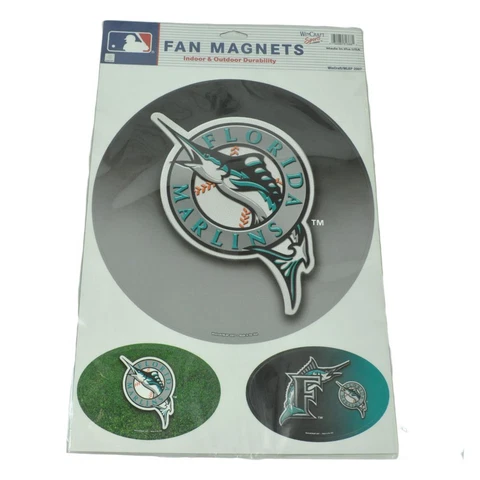 MLB Baseball Florida Marlins Jumbo Large Indoor Outdoor Fan Magnets Set of 3 Cover