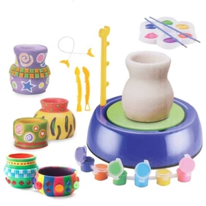 Complete Pottery Wheel & Painting Kit For Beginners With Modeling Clay Age 5-12 - Picture 1 of 10