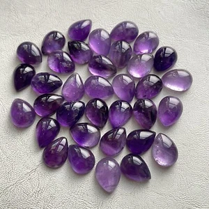 Purple Amethyst Top Quality Jewelry Making Pear Cabochon Natural 12x16 mm - Picture 1 of 5