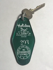 Llavero y llave de habitación de motel Holiday Inn Hotel Frankfort Kentucky #203 - Imagen 1 de 2