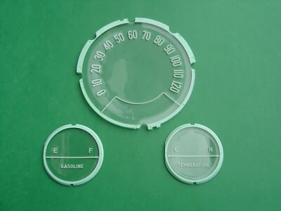 1957 CHEVROLET BEL AIR 210 150 SPEEDO GAS TEMP DASH LENS KIT-NEW-TRIM PARTS-USA - Image 1 of 3