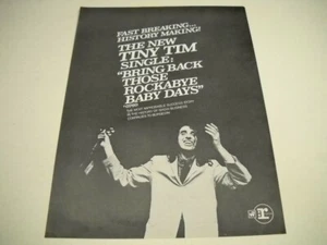 TINY TIM Fast Breaking - History Making ROCKABYE BABY DAYS 1968 Promo Poster Ad - Picture 1 of 1