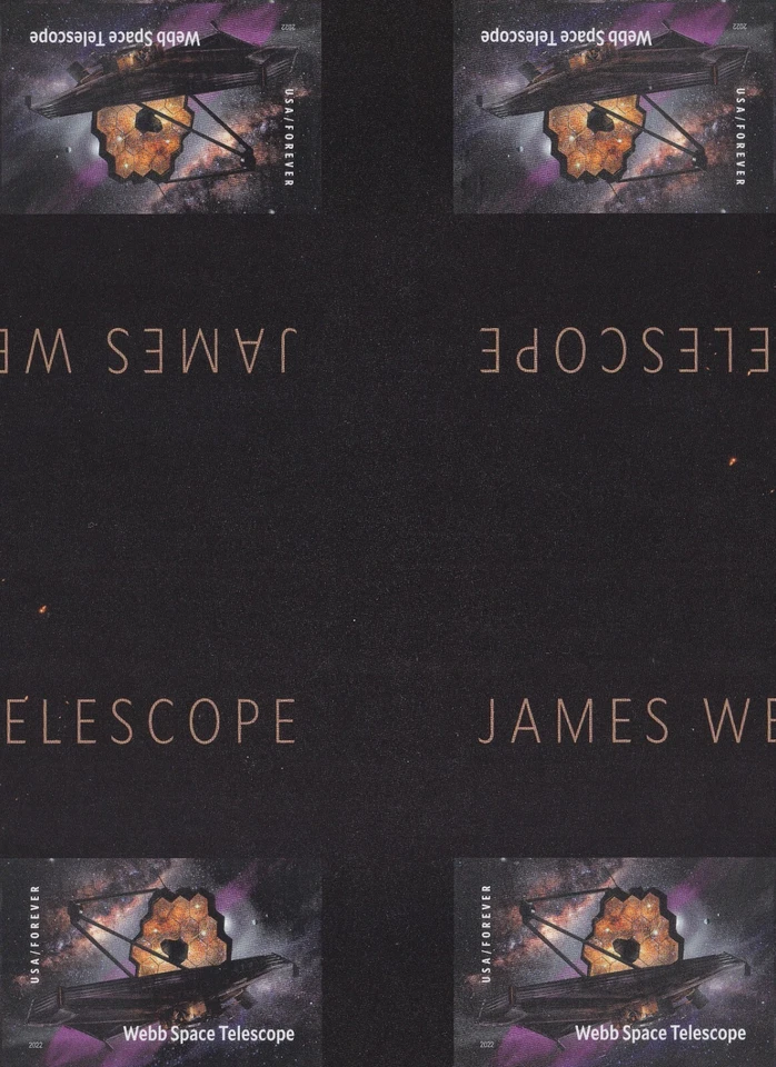 US 5720a James Webb Space Telescope imperf NDC cross gutter block 4 MNH 2022 - Image 1 of 1