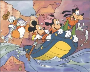 Grenada 1992 Disney/Mickey/Minnie/Sports/Rafting/Boats/Cartoons 1v m/s (b6724g) - Picture 1 of 1
