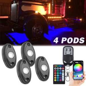 4Pods Blue LED Rock Light Underglow Lamp Offroad Truck ATV bluetooth APP Control - Bild 1 von 17