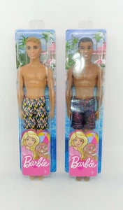 Lot of 2 : Barbie Ken African American Steven & Barbie Ken Doll w/ Swim Trunks  - Picture 1 of 5