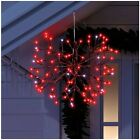 Alpine Corporation Christmas Red Hanging Snowflake Ornament with LED Lights