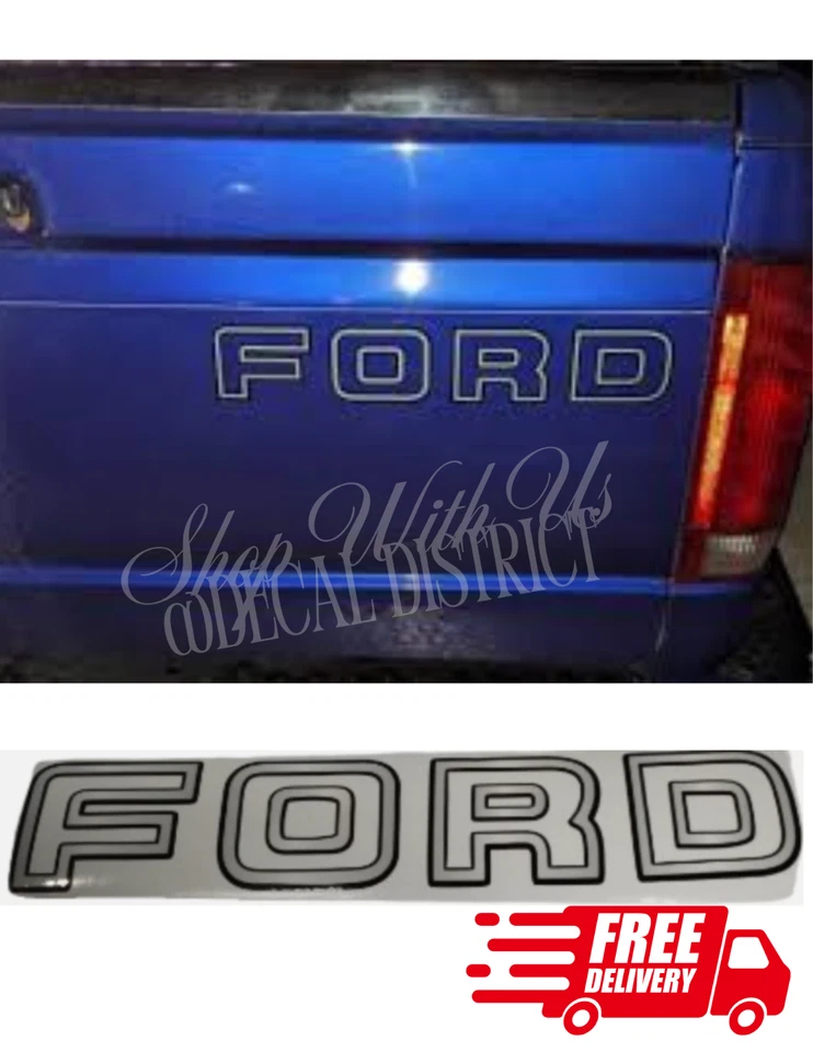 TAILGATE DECAL fits 1992-1996 OBS Ford F150. F250, F350 Silver/Black TOP QUALITY - Image 1 of 4