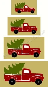 WIEDERVERWENDBARE SCHABLONE ARTIKEL 8183 4er SET Vintage ROTER LKW - Schild Schablonen - Bild 1 von 1