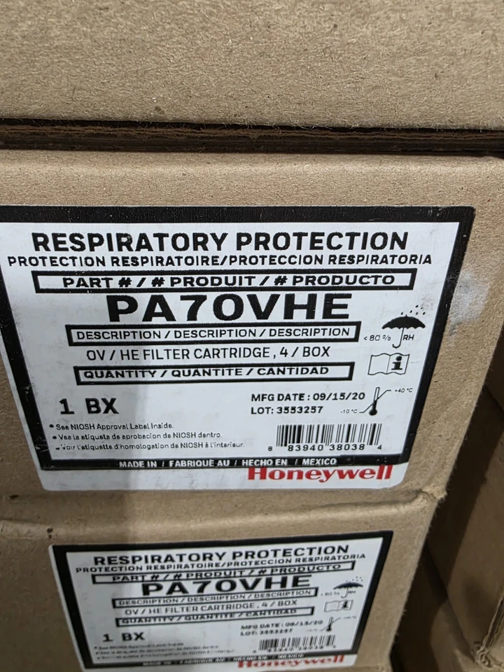 Honeywell PA7OVHE PA700 Series PAPR HEPA/Organic Vapor Cartridge (4/Box) - Image 1 of 1