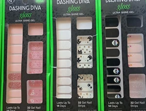 Set di 3 Strisce Unghie Dashing Diva Gell per Halloween Tutte Brillanti al Buio. - Foto 1 di 4
