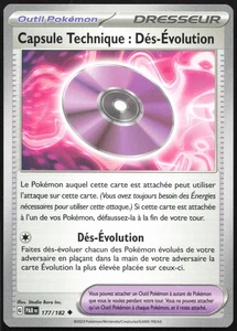 Carte Pokémon Capsule Technique Dés-Évolution 177/182   Faille Paradoxe Français - Imagen 1 de 2