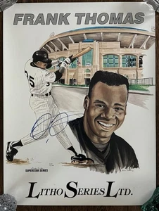 FRANK THOMAS Signed & Inscribed CHICAGO WHITE SOX 18 X 24 Litho - JSA - Picture 1 of 4