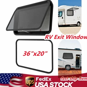 36"x20" RV Emergency Push Out Exit Window w/ Trim Ring & Screen Camper Trailer - Bild 1 von 18