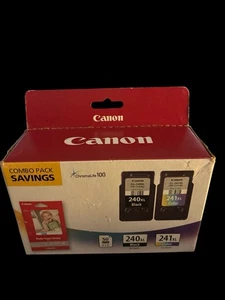 Cartucce di inchiostro originali OEM Canon 240XL nero 241XL colore COMBO + 50 fogli 4x6 - Foto 1 di 2