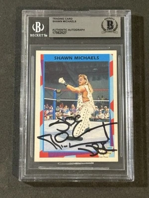 SHAWN MICHAELS 1995 MERLIN WWF SIGNED AUTOGRAPHED CARD BECKETT BAS AUTHENTIC - Image 1 of 2
