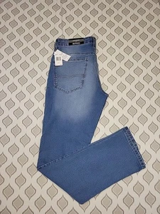 Neu Buffalo David Bitton Herrenjeans 34 x 32 blau Evan schmal gerade Denim neu mit Etikett $ 109 - Bild 1 von 4