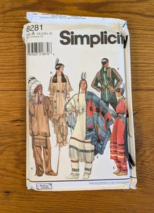 Simplicity 8281 Adults Native American Costume Uncut Sewing Pattern 1994 - Picture 1 of 4