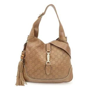 Authentic GUCCI Guccissima Bamboo New Jackie Leather 2Way Bag 219725 Used F/S - Picture 1 of 24