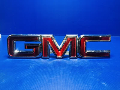 2007 - 2015 GMC Yukon Sierra Acadia Front Grille Emblems Nameplate Chrome Red  - Image 1 of 3