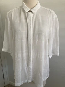 White Self Patterned striped Blouse By River Island. Size 10. - Picture 1 of 4