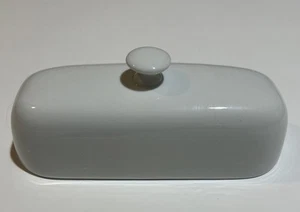 Our Table Simply White Rectangle Glossy Porcelain Butter Dish COVER ONLY - Picture 1 of 3