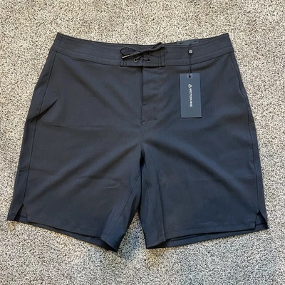 Huckberry Western Rise Nomad Swim Board Shorts Men’s 34 Black Pockets Stretch - Image 1 of 4