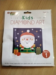 KIDS Diamond Art, FATHER CHRISTMAS, NEW KIT, 18cm X 18cm.  Last Few.  - Picture 1 of 2
