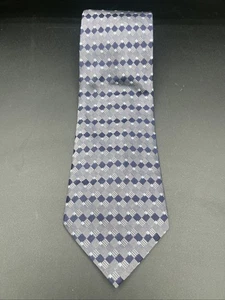 Genuine Men's 7 Silk Camicie Grey Blue Geometric TIE FREE SHIPPING - Picture 1 of 6