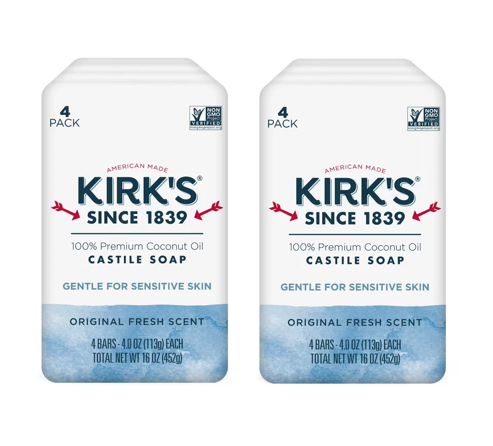 Jabón de Castilla Kirk's Original Fresh Scent Suave Simple, Suave, Limpio Paquete de 2 Foto 1 de 1