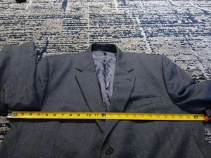 Lauren Ralph Lauren Blazer Mens 46R Gray Houndstooth 2 Button 100% Wool Sport - Picture 1 of 10
