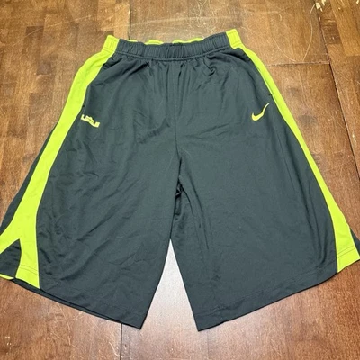Pantalones Cortos Atléticos de Baloncesto Nike Dri-Fit Negros Amarillos Lebron James XL para Niños Foto 1 de 4