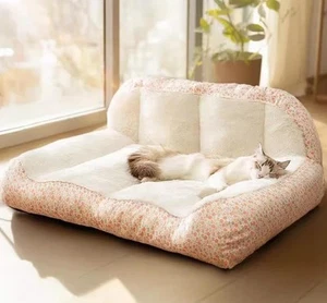 HIPIPET Plush Cat Bed, Soft Cushion Design Pink Large - Picture 1 of 4