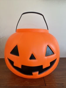 Großer riesiger Kürbis Jack-O-Laterne Süßigkeiten Eimer allgemeine Schaumstoff Blasform Vintage 13x15 - Bild 1 von 7