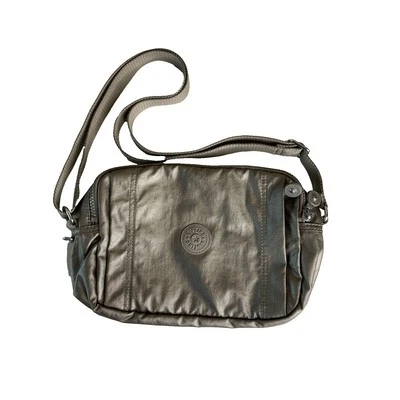 Bolso Bandolera Kipling Informal Metálico Bronce Gris Nylon Hombro Cartera Viaje Foto 1 de 4