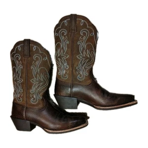 Ariat Damen Cowboystiefel eckige Zehenpartie braun Größe 7B Advance Torque Stabilität  - Bild 1 von 9